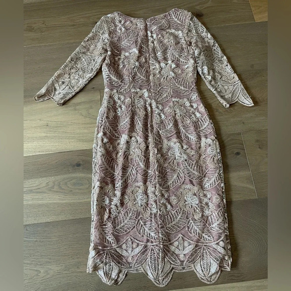 BHLDN Mackenzie Embroidered Dress Size US 6
Metallic Blush Gold Anthropologie - Picture 5 of 9